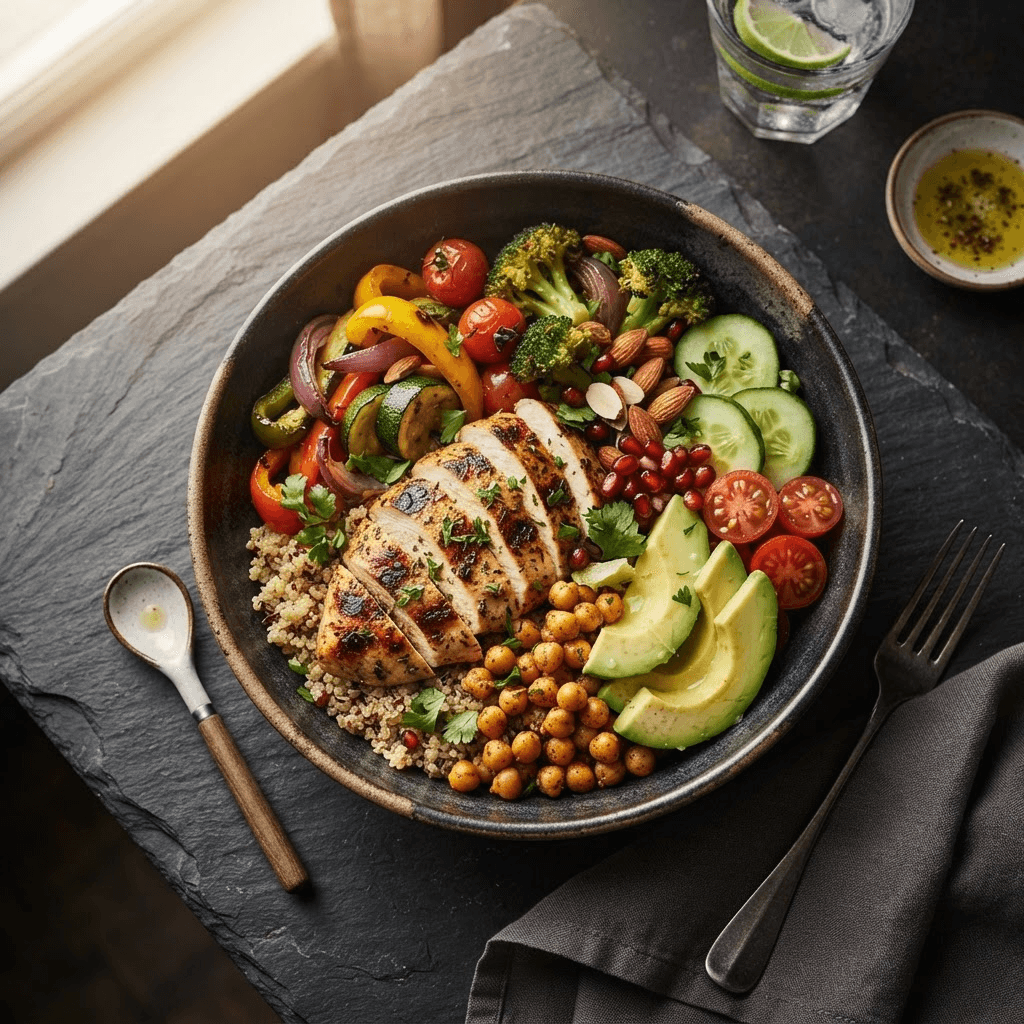 A high-protein burrito bowl